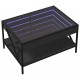 Sonata H Маса за кафе с Infinity LED, черна, 70x50x38 см