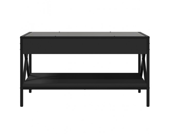 Sonata H Маса за кафе с Infinity LED, черна, 70x50x38 см