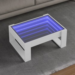 Sonata H Маса за кафе с Infinity LED бяла 70x53x30 см - Măsuțe de living