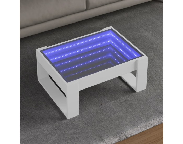 Sonata H Маса за кафе с Infinity LED бяла 70x53x30 см