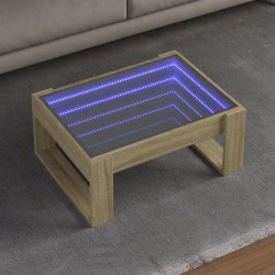 Sonata H Маса за кафе с Infinity LED, сонома дъб, 70x53x30 см - Măsuțe de living