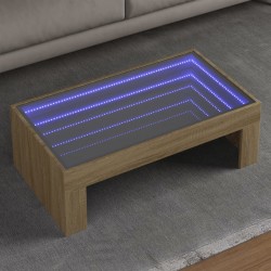 Sonata H Маса за кафе с Infinity LED, сонома дъб, 90x50x30 см - Măsuțe de living