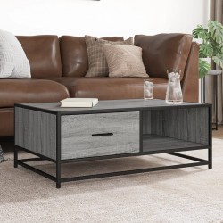 Sonata H Кафе маса, сив сонома, 90x57x35 см, инженерно дърво и метал - Măsuțe de living
