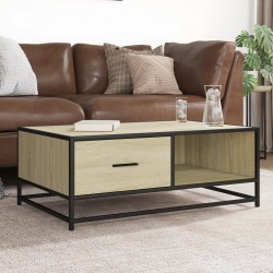 Sonata H Кафе маса, сонома дъб, 90x57x35 см, инженерно дърво и метал - Măsuțe de living