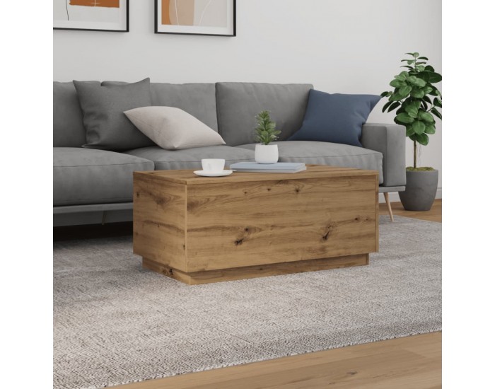 Sonata H Маса за кафе с LED осветление, дъб артизан, 90x50x40 см