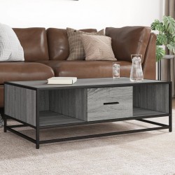 Sonata H Кафе маса, сив сонома, 100x57x35 см, инженерно дърво и метал - Măsuțe de living
