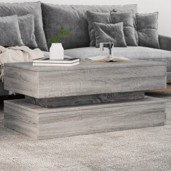 Sonata H Маса за кафе с LED осветление, сив сонома, 90x50x40 см - Măsuțe de living
