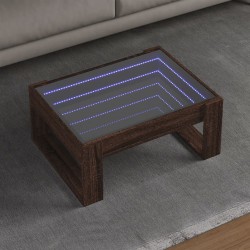 Sonata H Маса за кафе с Infinity LED, кафяв дъб, 70x53x30 см - Măsuțe de living