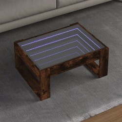 Sonata H Маса за кафе с Infinity LED, опушен дъб, 70x53x30 см - Măsuțe de living