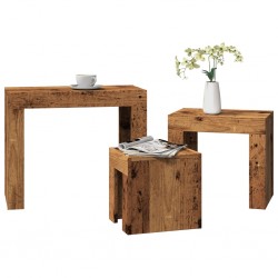 Sonata H Стифиращи кафе маси, 3 бр, старо дърво, инженерно дърво - Măsuțe de living