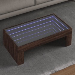 Sonata H Маса за кафе с Infinity LED, кафяв дъб, 90x50x30 см - Măsuțe de living