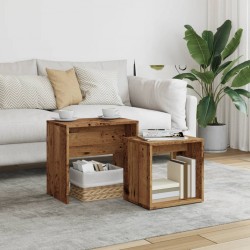 Sonata H Стифиращи кафе маси, 2 бр, старо дърво, инженерно дърво - Măsuțe de living