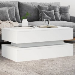 Sonata H Маса за кафе с LED осветление, бяла, 90x50x40 см - Măsuțe de living