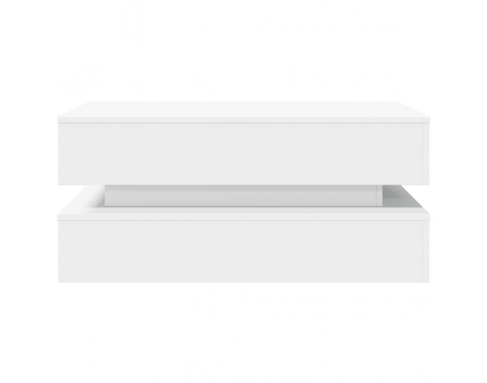 Sonata H Маса за кафе с LED осветление, бяла, 90x50x40 см