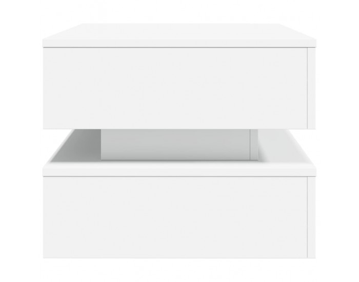 Sonata H Маса за кафе с LED осветление, бяла, 90x50x40 см