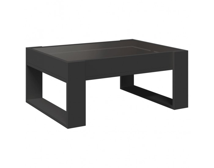 Sonata H Маса за кафе с Infinity LED, черна, 70x53x30 см