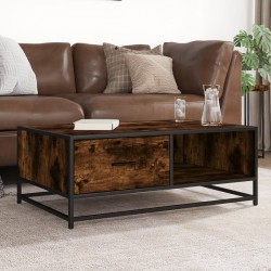 Sonata H Кафе маса, опушен дъб, 90x57x35 см, инженерно дърво и метал - Măsuțe de living