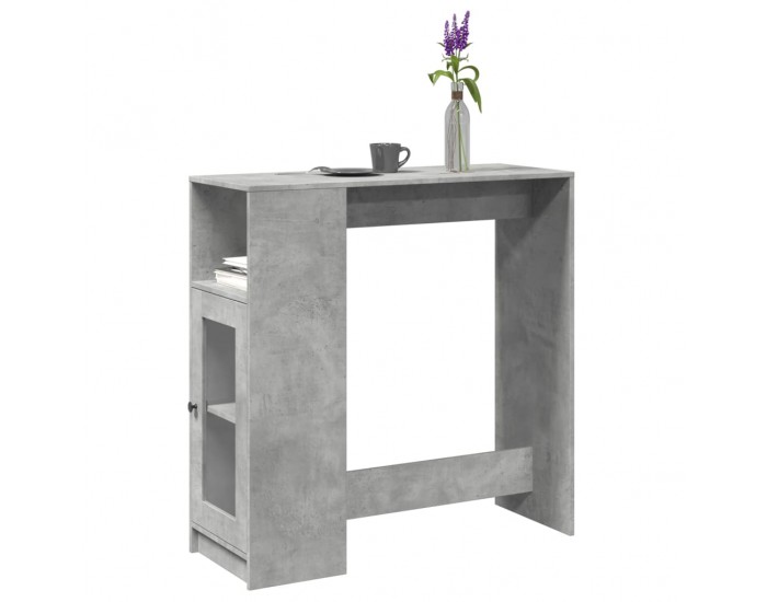 Sonata H Бар маса с рафтове бетонно сива 101x40x103,5 см инженерно дърво