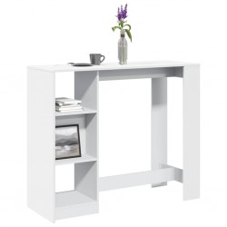 Sonata H Бар маса с рафт, бяла, 124x46x103,5 см, инженерно дърво - Mese de dining
