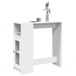 Sonata H Бар маса с рафтове, бяла, 101x40x103,5 см, инженерно дърво - Mese de dining