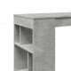 Sonata H Бар маса с рафтове бетонно сивa 102x50x103,5 см инженерно дърво
