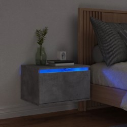Sonata H Нощно шкафче за стена с LED осветление, бетонно сиво - Noptiere