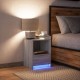 Sonata H Нощни шкафчета с LED, 2 бр, Опушен дъб, инженерно дърво