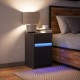 Sonata H Нощно шкафче с LED осветление, черно, инженерно дърво