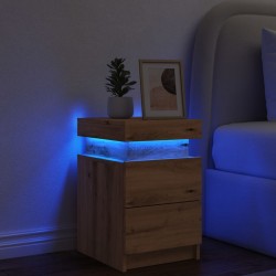 Sonata H Нощно шкафче с LED, дъб артизан, 35x39x55 см, инженерно дърво - Noptiere