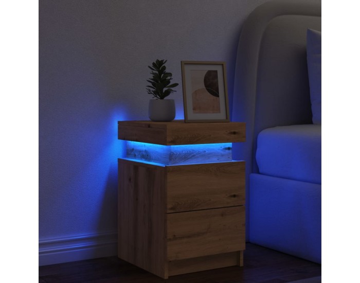Sonata H Нощно шкафче с LED, дъб артизан, 35x39x55 см, инженерно дърво