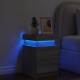 Sonata H Нощно шкафче с LED осветление, сив сонома, 35x39x55 см