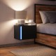 Sonata H Нощно шкафче за стена с LED светлини, черно