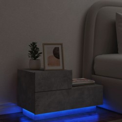 Sonata H Нощно шкафче с LED осветление, бетонно сив, 70x36x40,5 см - Noptiere