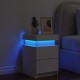 Sonata H Нощно шкафче с LED осветление, бяло, 35x39x55 см