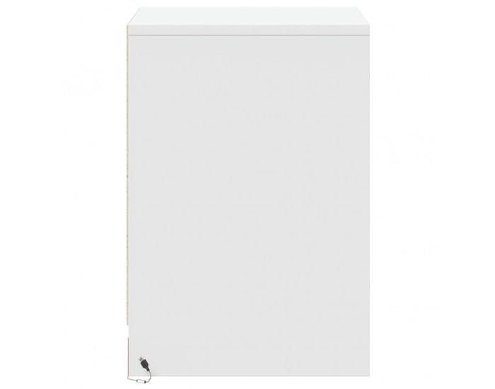 Sonata Noptiere cu lumini LED, 2 buc., alb, lemn prelucrat