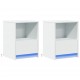 Sonata Noptiere cu lumini LED, 2 buc., alb, lemn prelucrat