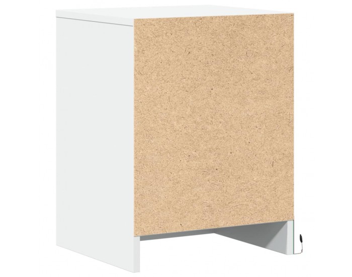 Sonata Noptiere cu lumini LED, 2 buc., alb, lemn prelucrat