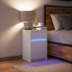Sonata H Нощно шкафче с LED осветление, бяло, инженерно дърво
