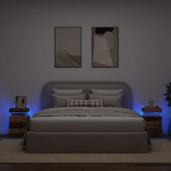 Sonata H Нощни шкафчета с LED 2 бр, 35x39x55 см, инженерно дърво - Noptiere