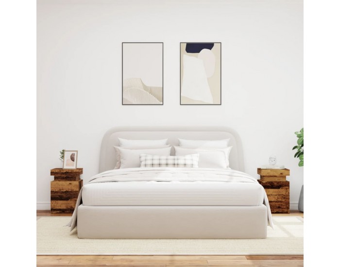 Sonata H Нощни шкафчета с LED 2 бр, 35x39x55 см, инженерно дърво