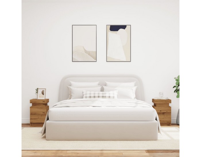 Sonata H Нощни шкафчета с LED 2 бр, 35x39x55 см, инженерно дърво