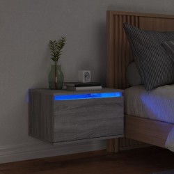 Sonata H Нощно шкафче за стена с LED осветление, сив сонома - Noptiere