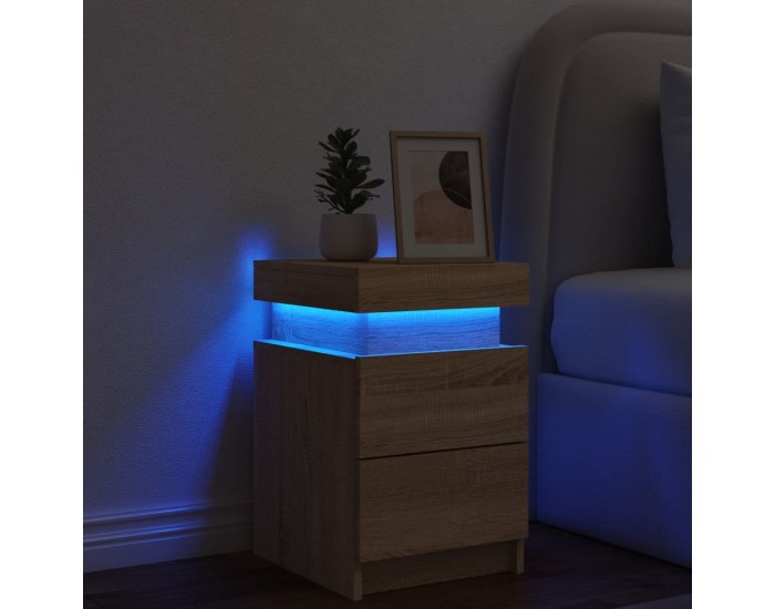 Sonata H Нощно шкафче с LED осветление, дъб сонома, 35x39x55 см