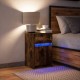 Sonata H Нощно шкафче с LED осветление, опушен дъб, инженерно дърво