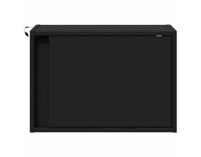 Sonata H Нощни шкафчета за стена с LED осветление, 2 бр, черни