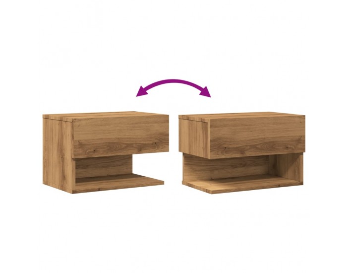 Sonata H Нощно шкафче за стенен монтаж, дъб артизан
