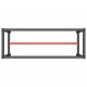 Sonata H Рамка за работна маса матово черно и червено 140x50x79 см метал