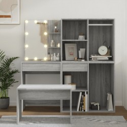 Sonata H Комплект тоалетка с LED, сив сонома, инженерно дърво - Seturi de dormitor