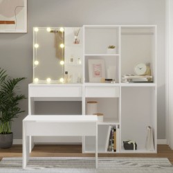 Sonata H Комплект тоалетка с LED, бяла, инженерно дърво - Seturi de dormitor