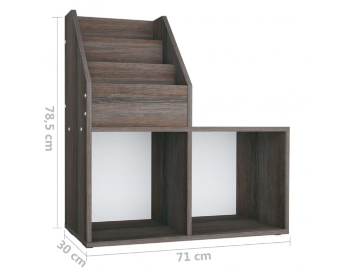 Sonata H Рафт детски книги сив сонома дъб 71x30x78,5 см инженерно дърво